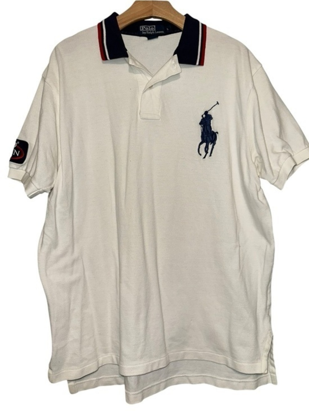 Polo Ralph Lauren Men’s Size L White Big Pony US Open 2005 Tennis Polo Shirt
